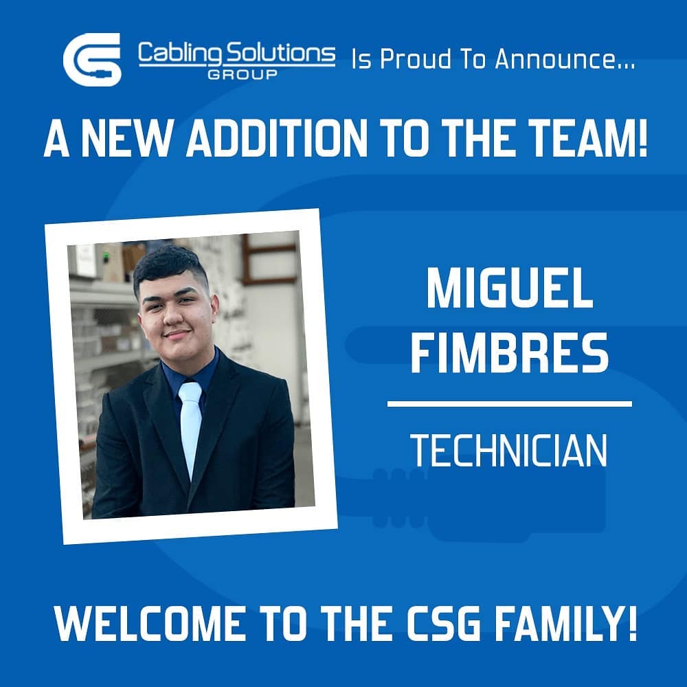 Cabling Solutions Group welcomes Miguel to our Team!  Miguel is (also) a passion…