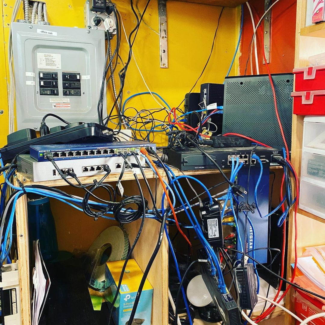 BEFORE/AFTER wire management.

This morning Joe and Dan installed a network rout…